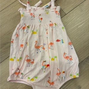 Angel Dear Pink Baby Bubble Outfit with Flamingo Design 6 12 Month